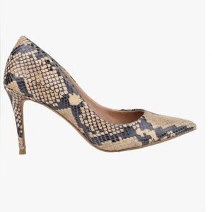 STEVE MADDEN Lillie Reptilian Print Pumps beige and gray womens size 8.5